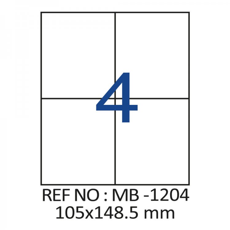 105 X 148.5 Lazer Etiket MB-1204