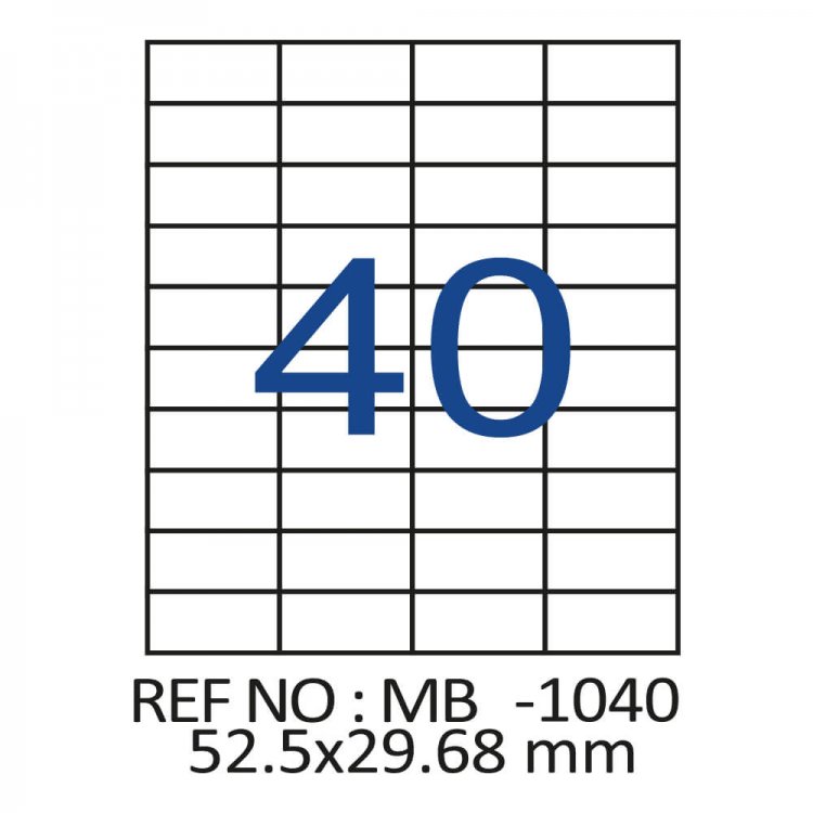 52.5 X 29.68 Lazer Etiket MB-1040