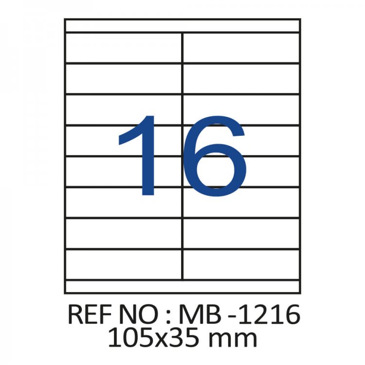 105 X 35 Lazer Etiket MB-1216